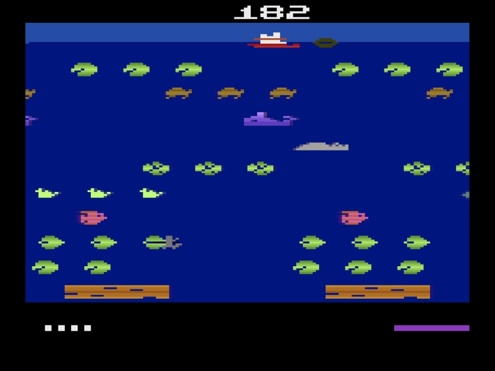 Gameplay of Frogger II: Threeedeep for Atari 2600